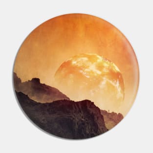 Mountains on Mars - Imaginary Martian Landscape Pin