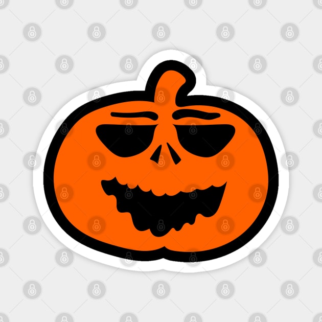 Halloween Funny Laughing Cartoon Pumpkin Face Magnet by koolteas