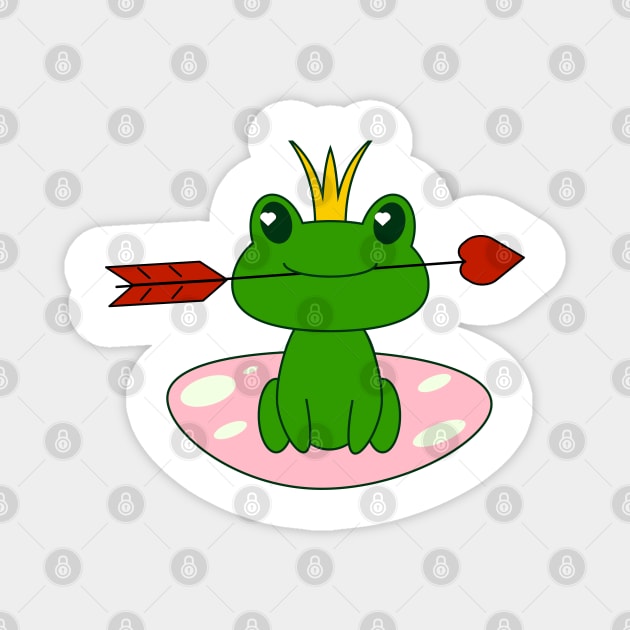Frog with heart for Valentine's Day, for lovers, for children, for girls Magnet by IDesign23