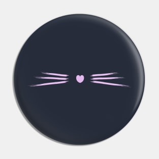 Cat Face with Pink Heart Nose Pin