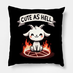Cute as Hell Goat Pillow