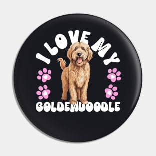 I Love My Goldendoodle Pin