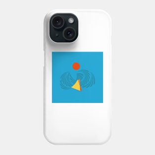 Blue Sea Waves Yellow Sailing Boat Phone Case