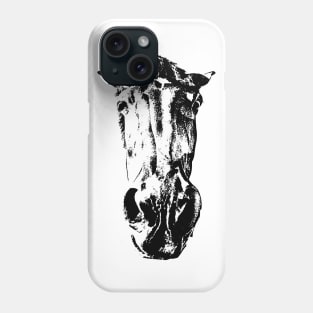 funny horse in black and white - horse head Phone Case