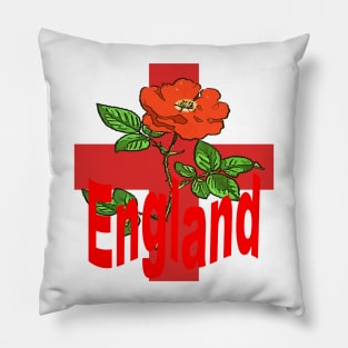 St George Flag With English Rose For England Fans Pillow