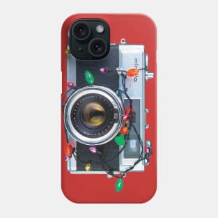 Christmas Lights Vintage Camera - painterly style Phone Case