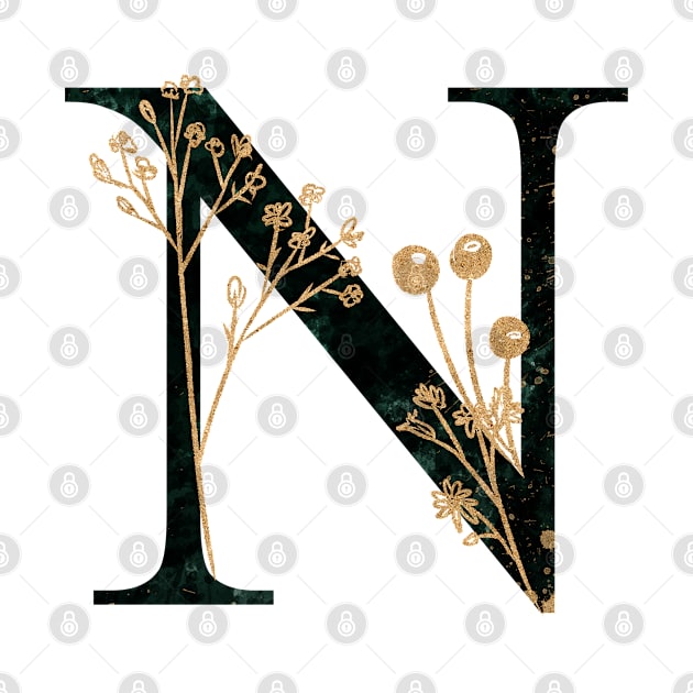 Marble Monogram N Letter N by MysticMagpie