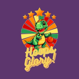 basketball dino - hoops glory retro T-Shirt