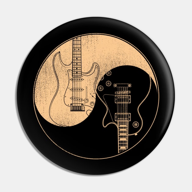 Guitars Yin Yang Funny Electric Guitarist's Gift GAS G.A.S. Pin by Lunomerchedes