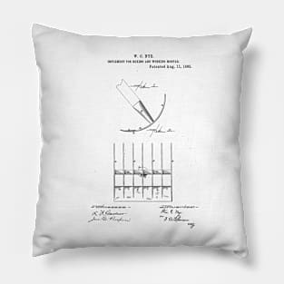 Mixing and working mortar Vintage Patent Hand Drawing Pillow