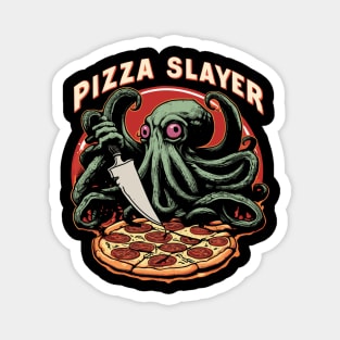 Pizza slayer horror lovecraft octopus cthulu Magnet