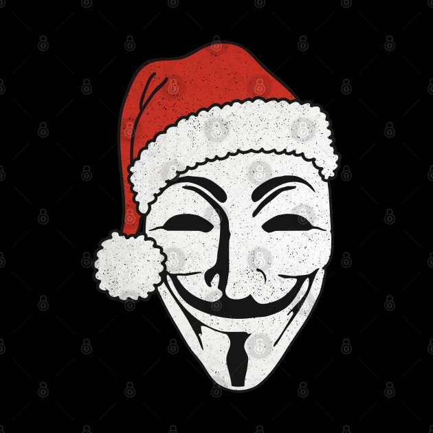 Merry Christmas With A Santa Claus Anonymous Mask 2 by EDDArt