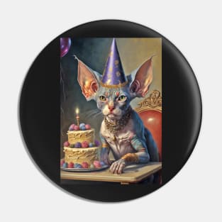 Sphinx Cat Birthday Card Pin