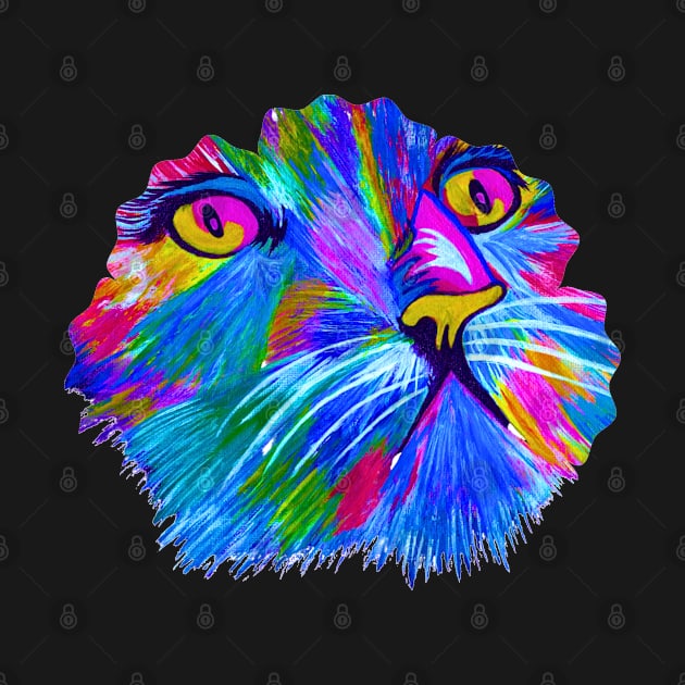 Neon Cat (shirt back) by Artistry23