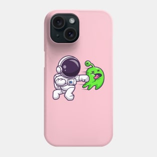 Cute Astronaut Smashing Allien Cartoon Phone Case