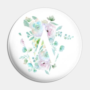 Botanical alphabet W green and purple flowers Pin