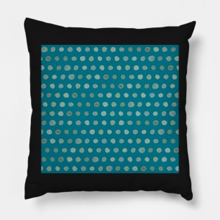 Watercolour dot to dot in teal Pillow