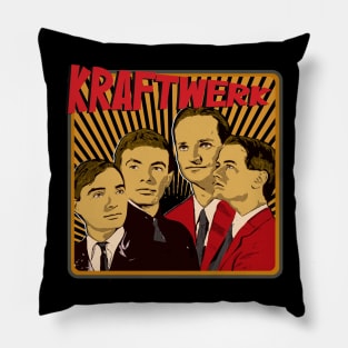 kraftwerk cartoon 80s Pillow