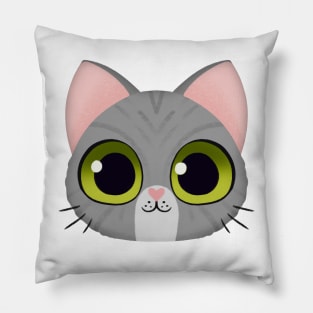 Cute Grey Striped Kitten Pillow