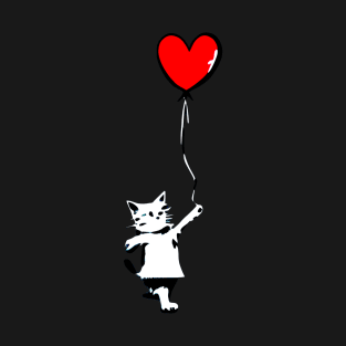 Cat with Balloon - Banksy style T-Shirt