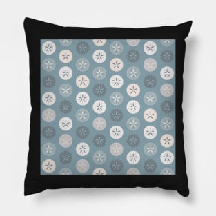 Sand Dollar Dots Shoreline Blue Pillow