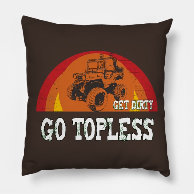 Go Topless Retro Off Road Pillow by outrigger