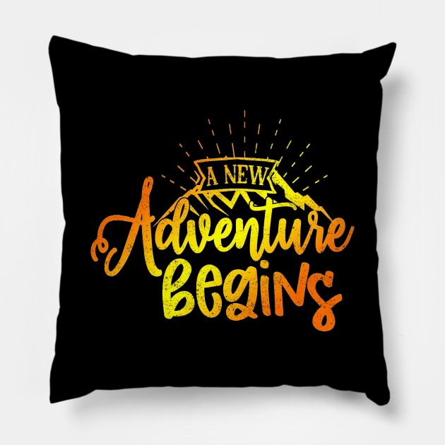 And So the Adventure Begins Pillow by ShopBuzz