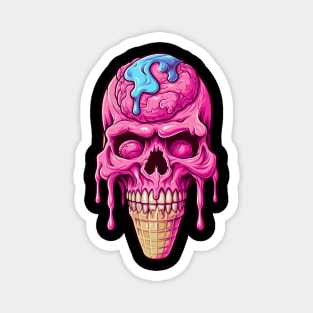 Skull ice cream cone - Happy Halloween Magnet