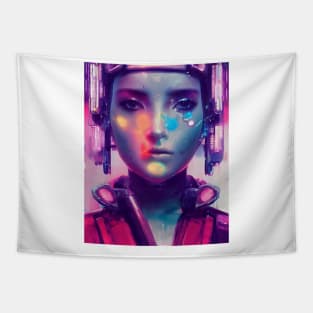 Netrunner female avatar Tapestry