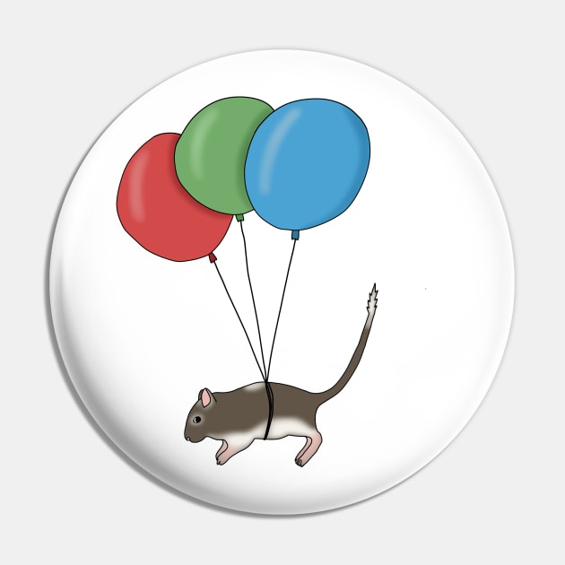 Brown gerbil flying with balloons Pin by Becky-Marie