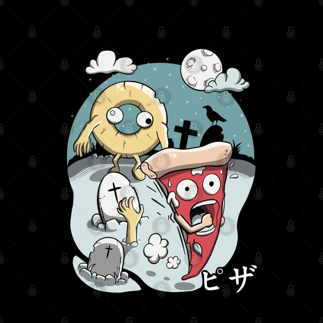 Spooky night pizza by MerchBeastStudio