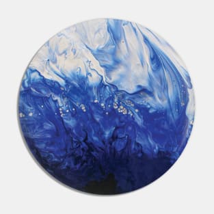 Blue Acrylic Pour Painting Pin