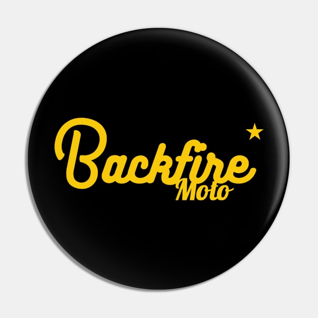 Backfire Moto Yellow Logo Pin by backfiremoto@gmail.com