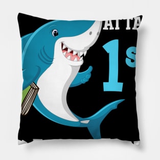 Kids Shark Ready To Attack First Grade First Day of School Pillow