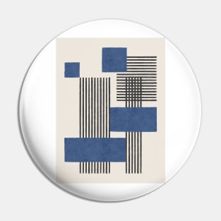 Stripes and Square Composition - Blue Pin