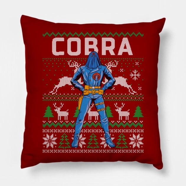 Cobra commander ugly sweater Pillow by OniSide