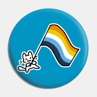 aroace flag kitty Pin