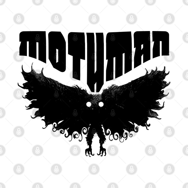 Mothman West Virginia Wing Humanoid Moth Retro Vintage Black by National Cryptid Society