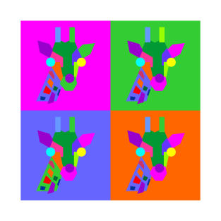 Pop Art Giraffe Geometric WPAP Style T-Shirt