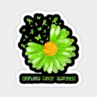 Daisy Butterfly Green Ribbon Lymphoma Cancer Awareness Magnet