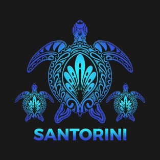 Vintage Santorini Greece FL Ocean Blue Sea Turtle Souvenirs T-Shirt