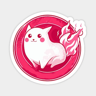 Cute pink spirit cat Magnet