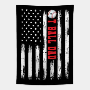 T-BALL DAD WHITE AMERICAN FLAG RED Tapestry