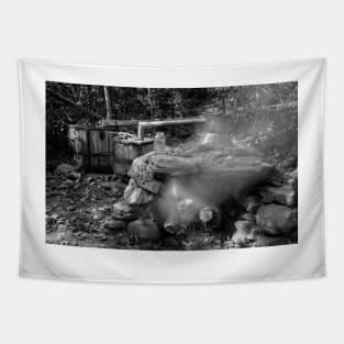 Moonshine Still in Black and White Tapestry