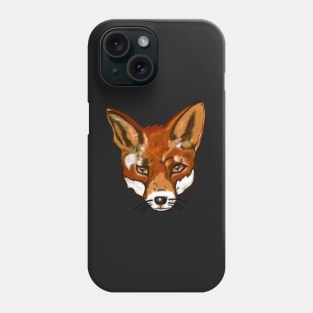 Fox art Urban red Fox face - Vulpes Vulpes close up painting  of a red fox Phone Case