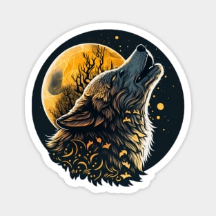 Wolf in the moonlight Magnet