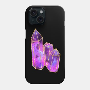 Purple Quartz Crystals Phone Case