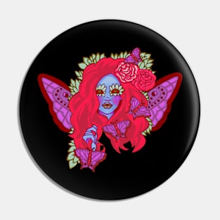 Crimson Violet Butterfly Lady Pin