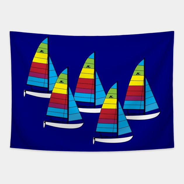 Hobie 16 Catamaran Sailboat Tapestry by CHBB