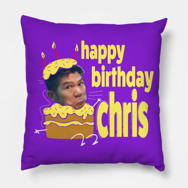 Happy Birthday Chris Pillow by alirthome